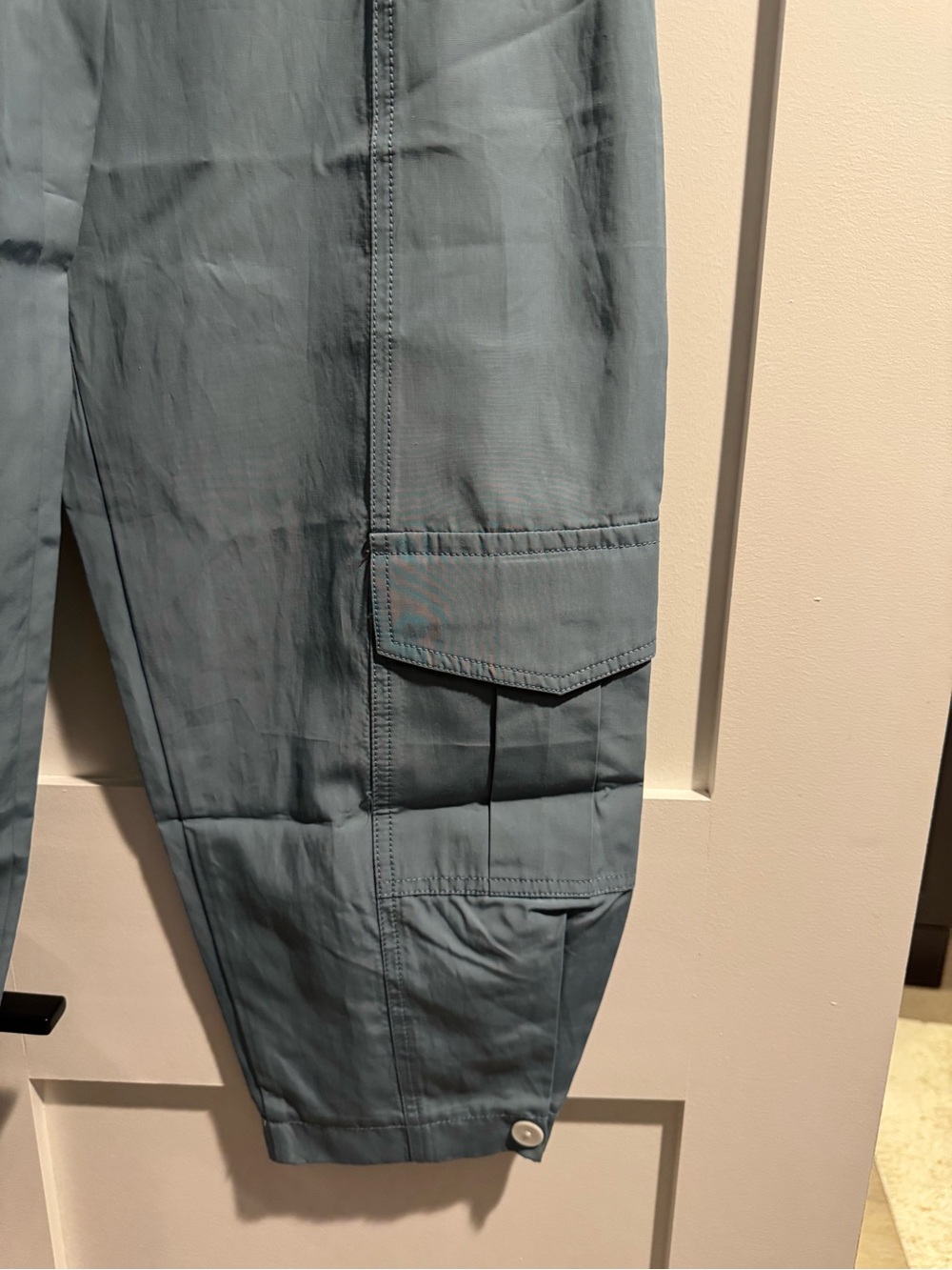 ZARA High-Waist Belted Cargo Pants - Dusty Blue NWT - Picture 2 of 7